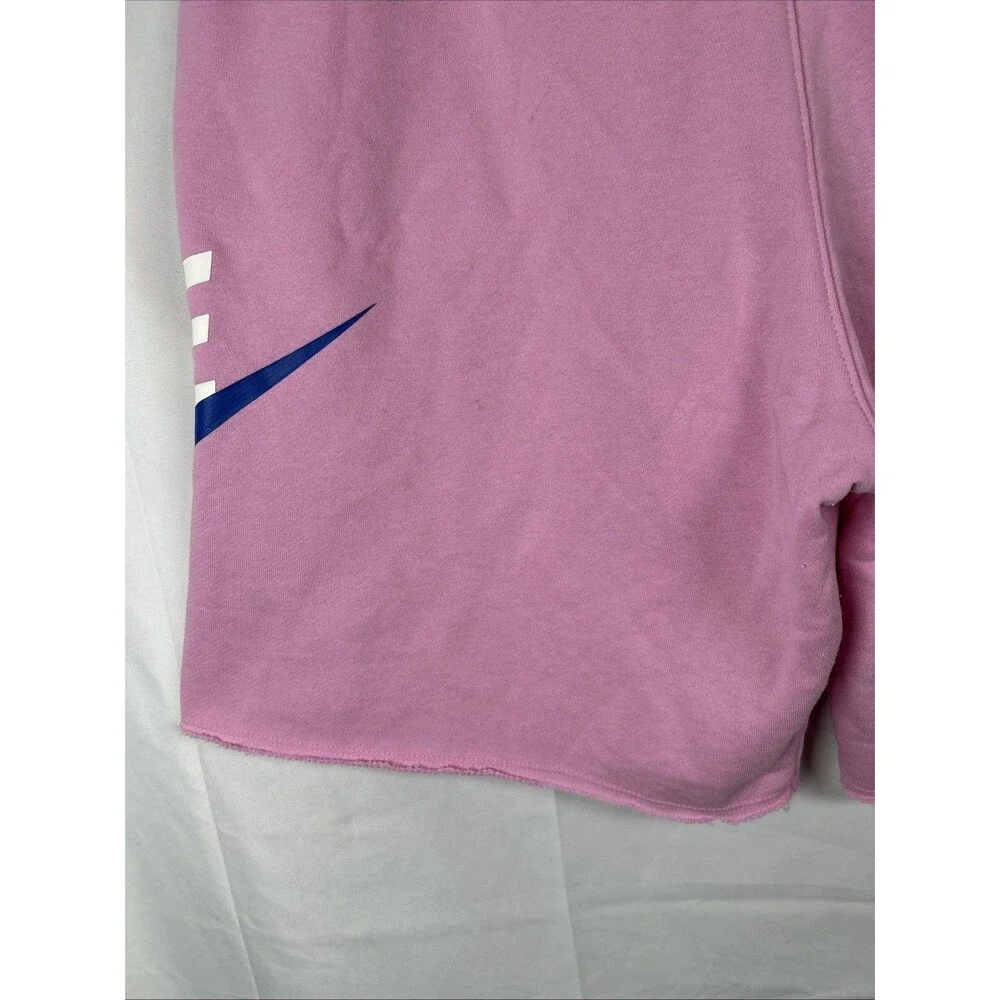 Nike Mens Large Sportswear Alumni  French Terry Shorts  AR2375-629 Pink Raw Hem